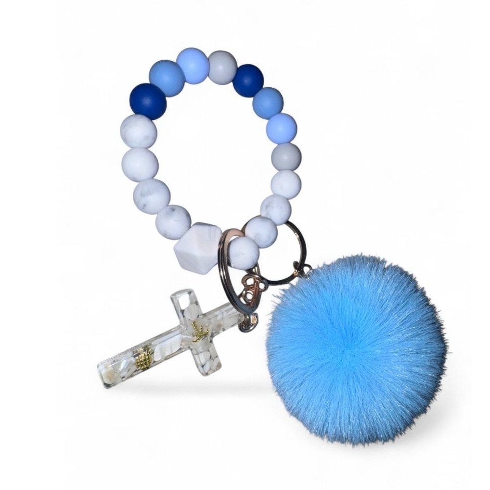 Anchored In Faith Womens Silicone Beaded Keychain